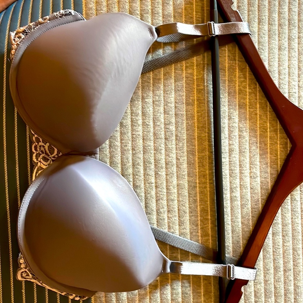 Pretty Silver Lace Bra, 36D bought wrong size 🙄